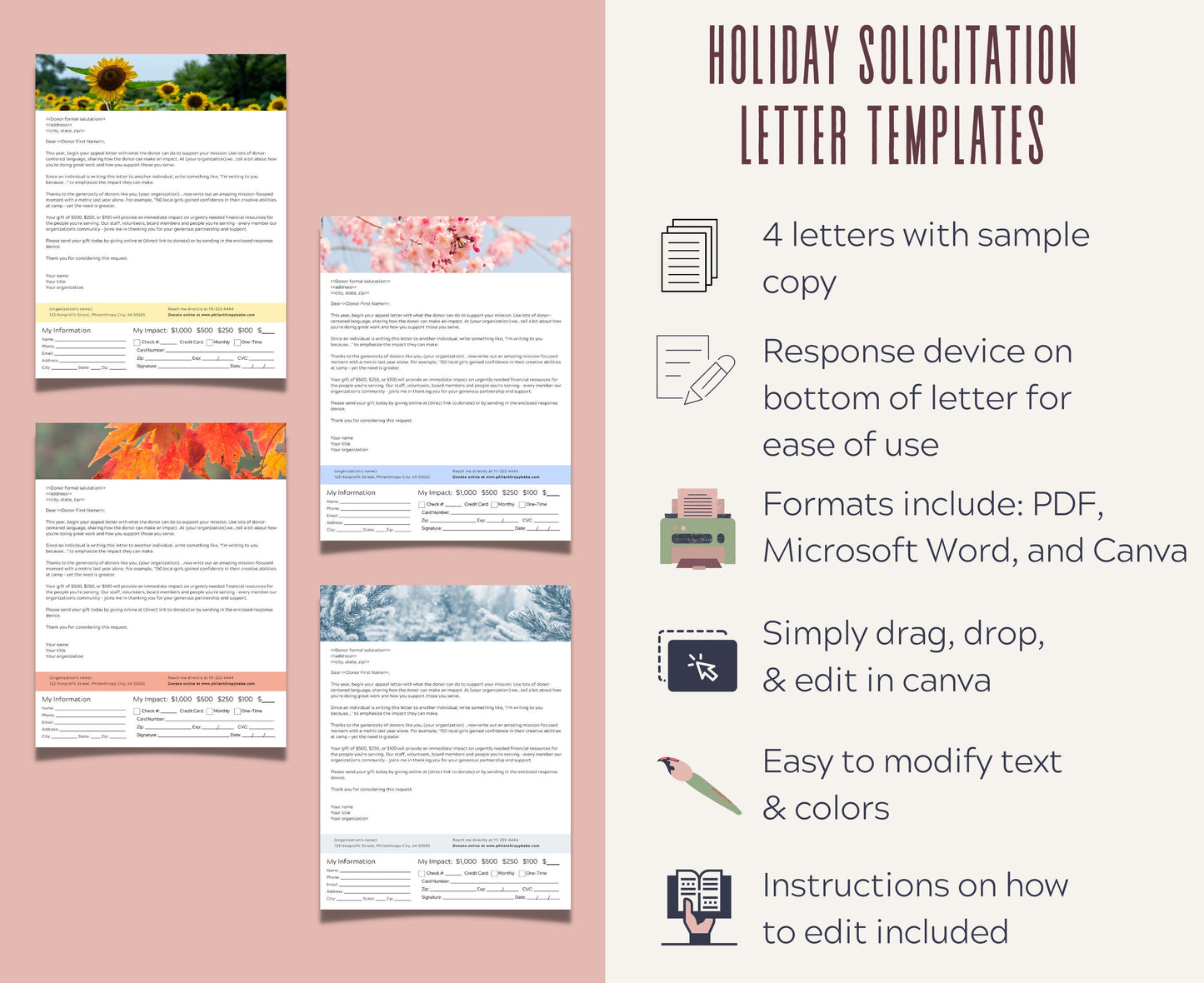 Holiday Solicitation Letter Templates