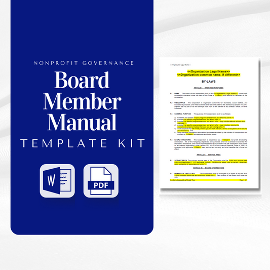 Nonprofit Board Member Manual Template Pack