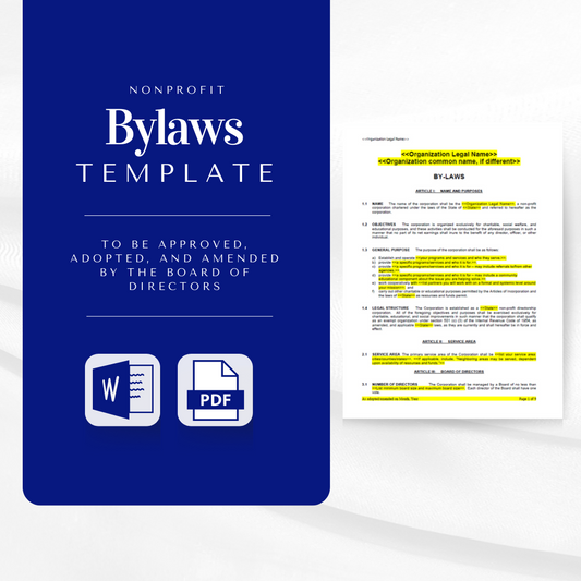 9-page Nonprofit Bylaws