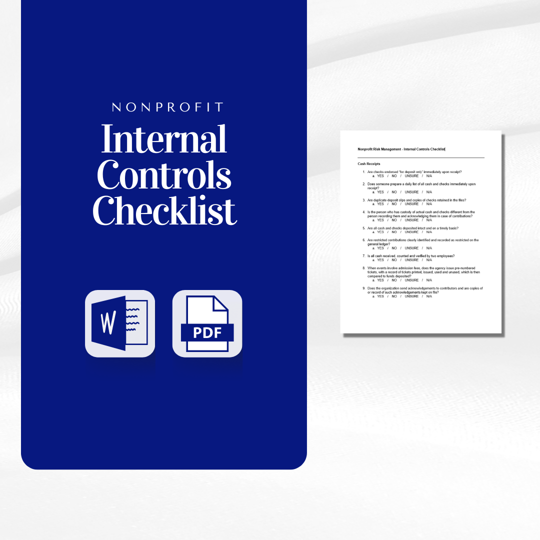 Nonprofit Risk Management - Internal Controls Checklist