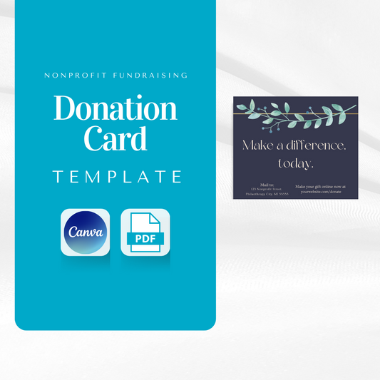 Nonprofit Fundraising Donation Card Templates | Elegant Earth | Three Sizes