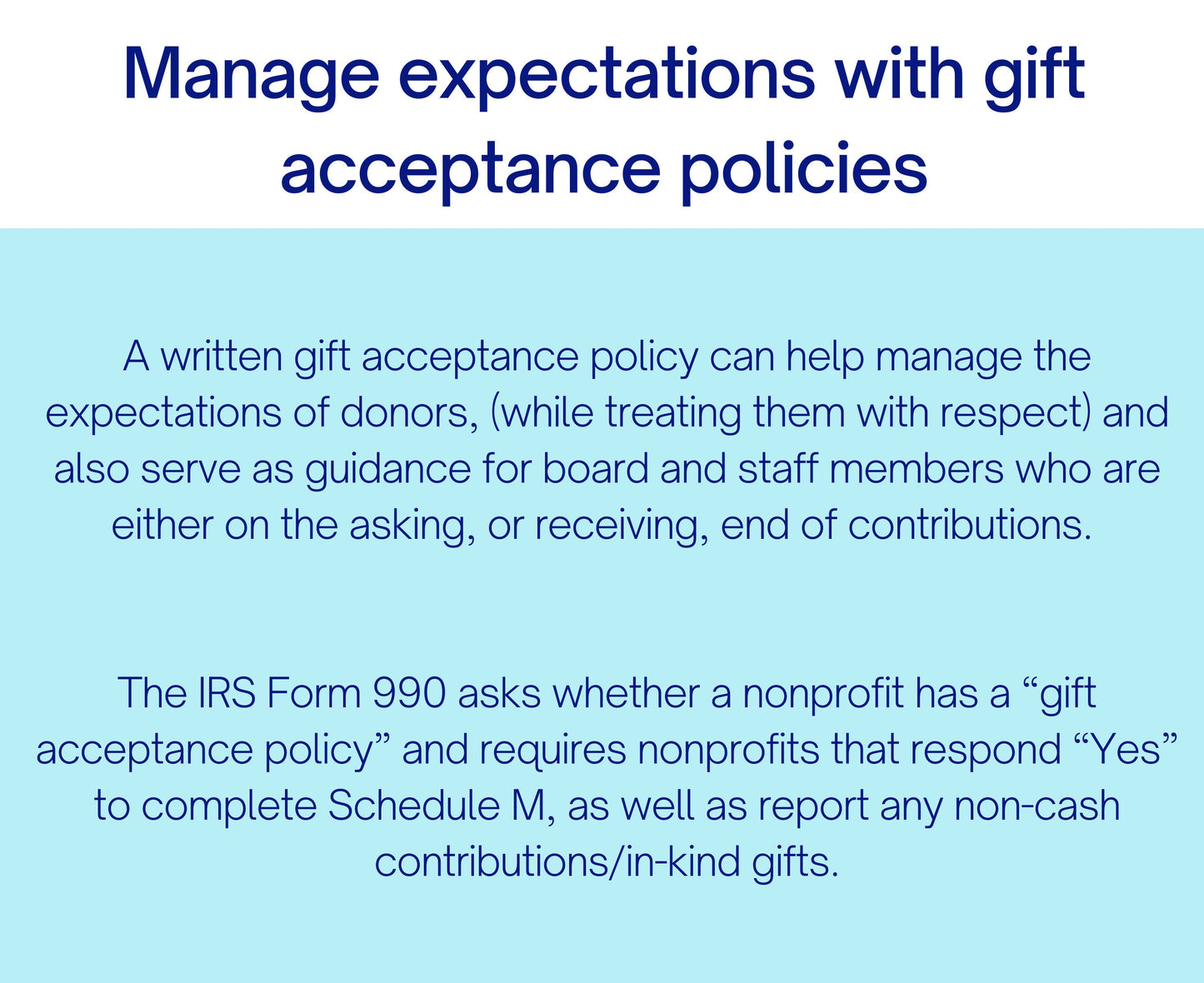 Gift Acceptance Policies