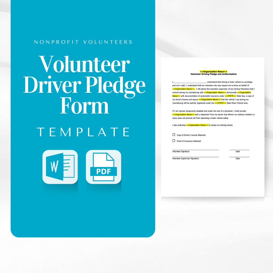 Volunteer Driver Pledge Form