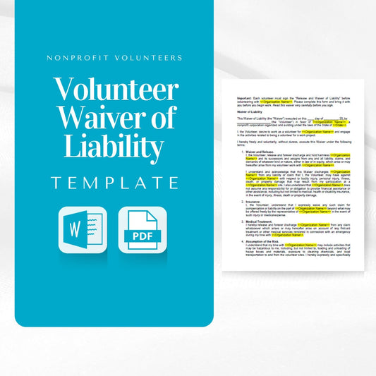 Volunteer Waiver of Liability Template